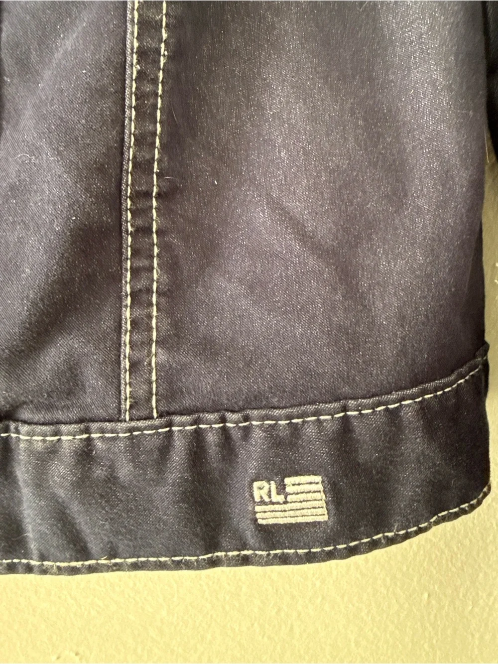 Ralph Lauren Dark Navy Denim Jacket with Contrast Stitching - Picture 3 of 6
